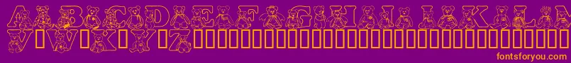 LmsTybears Font – Orange Fonts on Purple Background