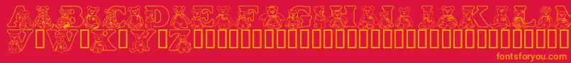 LmsTybears Font – Orange Fonts on Red Background