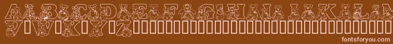 LmsTybears Font – Pink Fonts on Brown Background