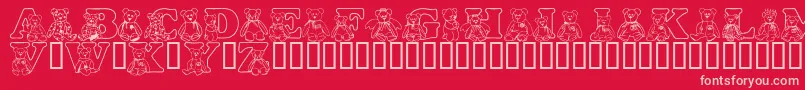LmsTybears Font – Pink Fonts on Red Background