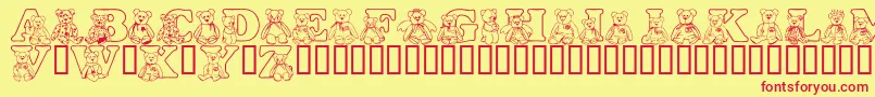 fuente LmsTybears – Fuentes Rojas Sobre Fondo Amarillo