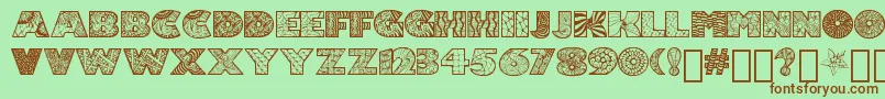 Zenfyrkalt Font – Brown Fonts on Green Background