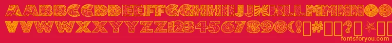 Zenfyrkalt Font – Orange Fonts on Red Background