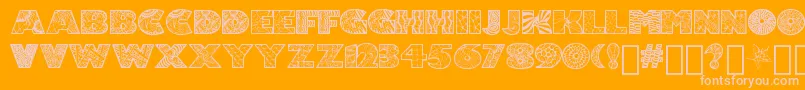 Zenfyrkalt-Schriftart – Rosa Schriften auf orangefarbenem Hintergrund