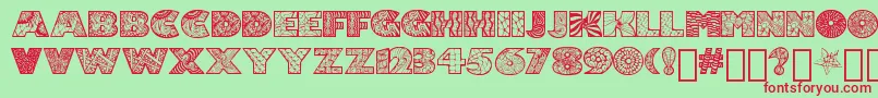 Zenfyrkalt Font – Red Fonts on Green Background