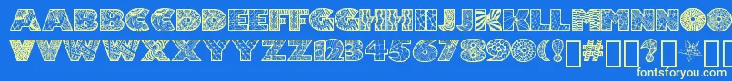 Zenfyrkalt Font – Yellow Fonts on Blue Background