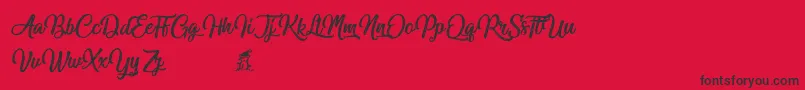 フォントMiraculouschristmas – 赤い背景に黒い文字