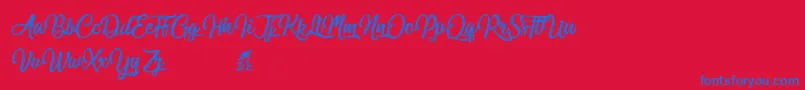 Miraculouschristmas Font – Blue Fonts on Red Background