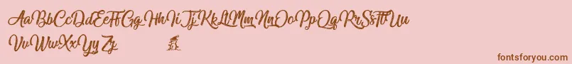 Miraculouschristmas-Schriftart – Braune Schriften auf rosa Hintergrund