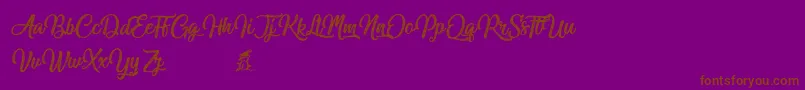 Miraculouschristmas-Schriftart – Braune Schriften auf violettem Hintergrund