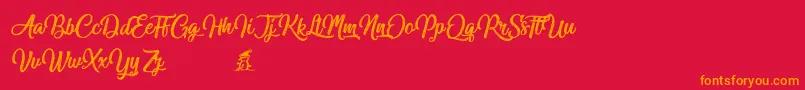 Miraculouschristmas Font – Orange Fonts on Red Background