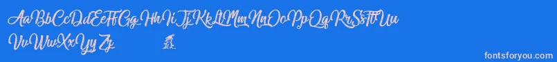 Miraculouschristmas Font – Pink Fonts on Blue Background