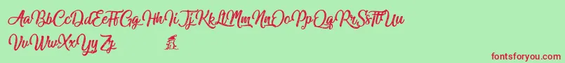 Miraculouschristmas Font – Red Fonts on Green Background