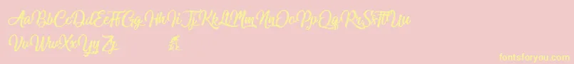 Miraculouschristmas Font – Yellow Fonts on Pink Background