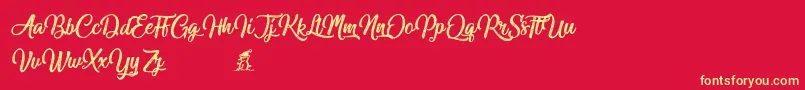 fuente Miraculouschristmas – Fuentes Amarillas Sobre Fondo Rojo