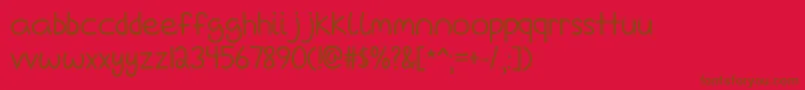 LoveIsAManyComplicatedThing Font – Brown Fonts on Red Background