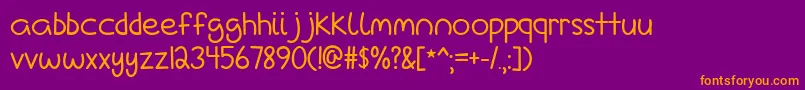 LoveIsAManyComplicatedThing Font – Orange Fonts on Purple Background