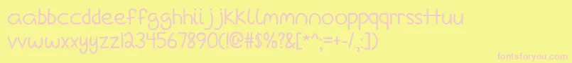 LoveIsAManyComplicatedThing Font – Pink Fonts on Yellow Background