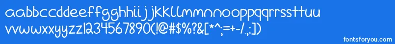 LoveIsAManyComplicatedThing Font – White Fonts on Blue Background