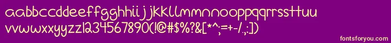 LoveIsAManyComplicatedThing Font – Yellow Fonts on Purple Background