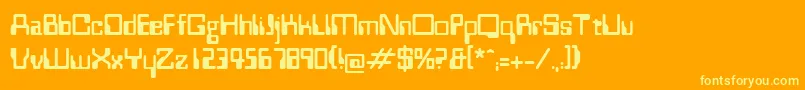 Westminster-Schriftart – Gelbe Schriften auf orangefarbenem Hintergrund