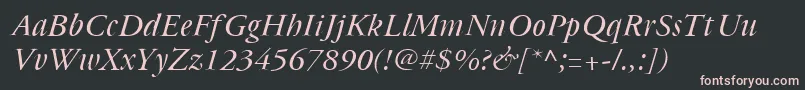 Cyrillicgaramonditalic Font – Pink Fonts on Black Background