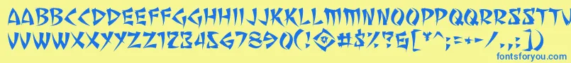 Шрифт Sevemfbr – синие шрифты на жёлтом фоне