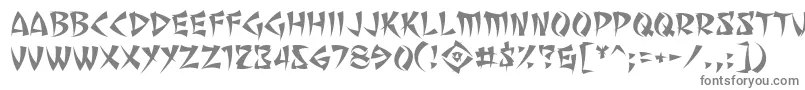 Sevemfbr-fontti – harmaat kirjasimet valkoisella taustalla