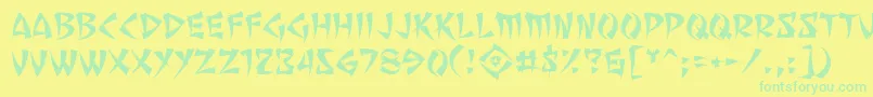 Sevemfbrフォントについての詳細 フォントSevemfbr – 黄色い背景に緑の文字