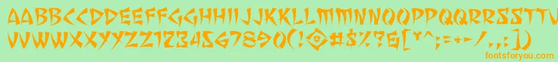 Sevemfbr Font – Orange Fonts on Green Background