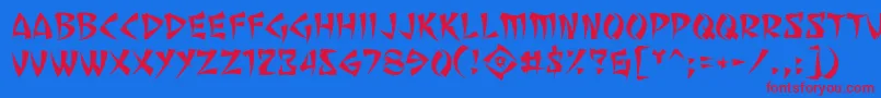 Sevemfbr Font – Red Fonts on Blue Background