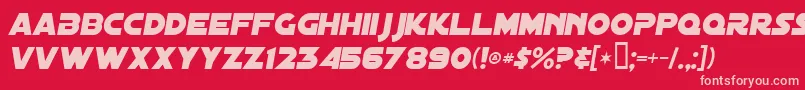 DistantGalaxyItalic Font – Pink Fonts on Red Background