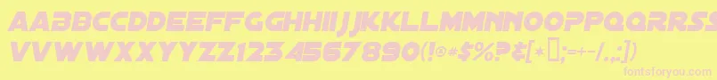 DistantGalaxyItalic Font – Pink Fonts on Yellow Background