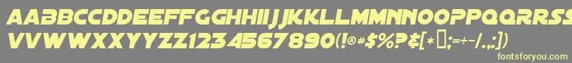 DistantGalaxyItalic Font – Yellow Fonts on Gray Background