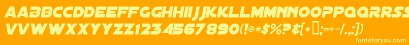 DistantGalaxyItalic Font – Yellow Fonts on Orange Background