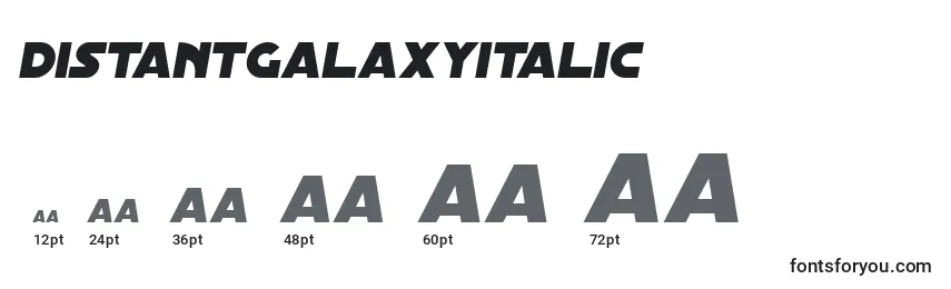 DistantGalaxyItalic Font Sizes