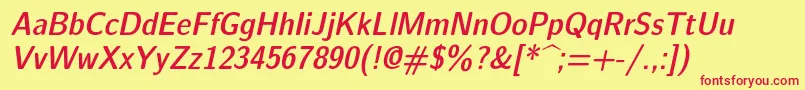 Lmsansdemicond10Oblique Font – Red Fonts on Yellow Background