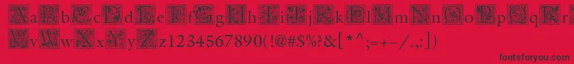 MedievalInitialTwo Font – Black Fonts on Red Background