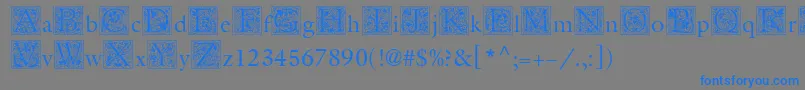 MedievalInitialTwo Font – Blue Fonts on Gray Background