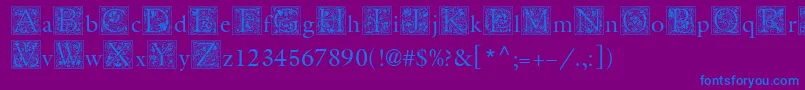 Шрифт MedievalInitialTwo – синие шрифты на фиолетовом фоне