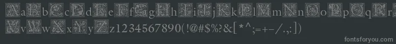 Czcionka MedievalInitialTwo – szare czcionki na czarnym tle