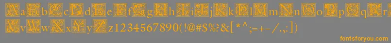 MedievalInitialTwo Font – Orange Fonts on Gray Background