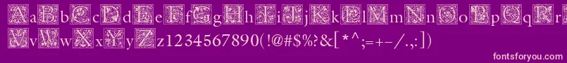 Шрифт MedievalInitialTwo – розовые шрифты на фиолетовом фоне
