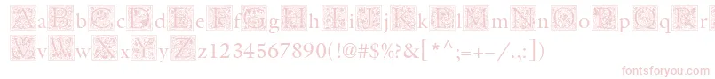 Шрифт MedievalInitialTwo – розовые шрифты на белом фоне