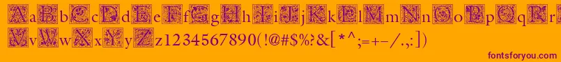 Шрифт MedievalInitialTwo – фиолетовые шрифты на оранжевом фоне