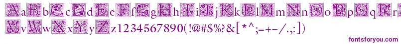 MedievalInitialTwo-fontti – violetit fontit valkoisella taustalla