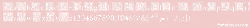 MedievalInitialTwo Font – White Fonts on Pink Background