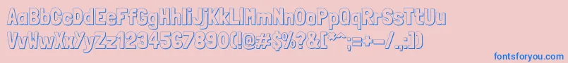 フォントLondrinashadowRegular – ピンクの背景に青い文字