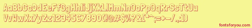 LondrinashadowRegular Font – Red Fonts on Yellow Background