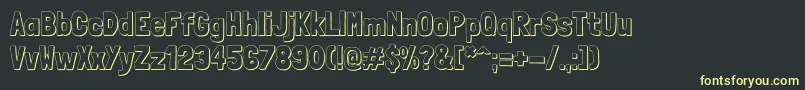 フォントLondrinashadowRegular – 黒い背景に黄色の文字